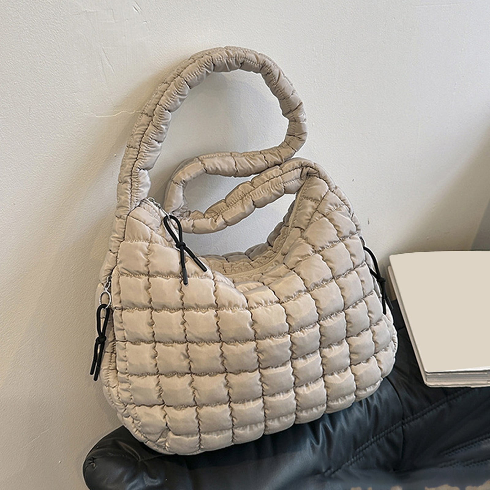 Modisza Puff Tote Bag for Women Quilted Large Crossbody Bags Crescent Travel Slouchy Hobo Handbag