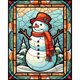 thumbnail image 5 of Pintura 5D DIY Vitral Redondo Completo AB Diamante Muñeco de Nieve 45x55cm, 5 of 9