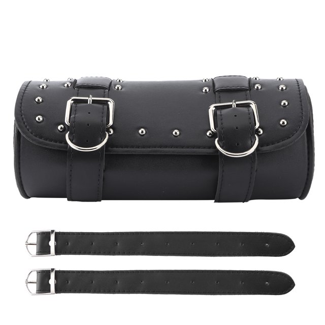 Motorcycle Tool Bag, Motorcycle Handlebar Bag Durable With Leather Buckle Strap For Storage Tool For Motorcycles Black