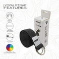 thumbnail image 2 of RDX 8ft Yoga Strap with D-Ring Buckle, Durable Polyester Cotton Adjustable Belts for Stretching, B, 2 of 8