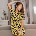 thumbnail image 3 of Honeii mouse live in cheese home Print Women's Loose Short Sleeve Nightgown, Soft Cotton Sleepwear, Comfy Loose Fit Pajama Dress for Sleep and Lounge, 3 of 6