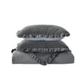 thumbnail image 4 of JML 3 Piece Velvet Quilt Set with 2 Shams, Soft Quilted Bedspread Coverlet, Queen, Dark Grey, 4 of 5