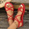 thumbnail image 4 of DIVVce Crisscross Strap Elastic Ankle Sandals For Women Open Toe Comfortable Casual Summer Footwear, 4 of 8