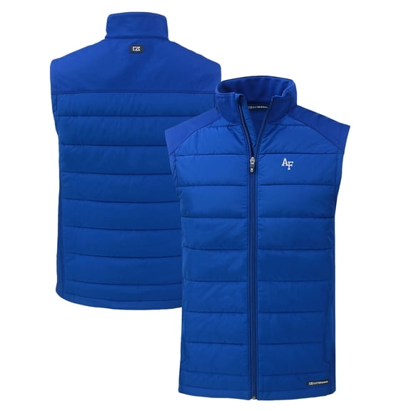 Men's Cutter & Buck  Royal Air Force Falcons Evoke Hybrid Eco Softshell Recycled Full-Zip Vest