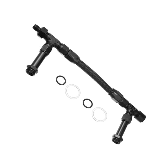 Unique Bargains Universal Dual Feed Fuel Line 8AN Male Flare to 7/8"-20 Outlet Braided for Holley 4150 Carburetor