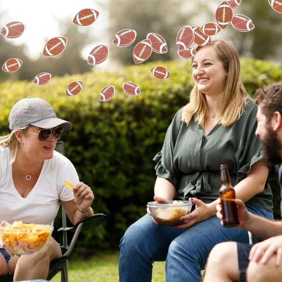 MEIBUTYUP 2-Pack Brown Football Party Banner Material for Indoor and Outdoor Football Game Decorations