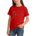 thumbnail image 3 of Fnooota Girls Cotton T-shirts, Casual Summer Fashion Short Sleeve Kids Graphic Tees Red Size 6-8 T, 3 of 4
