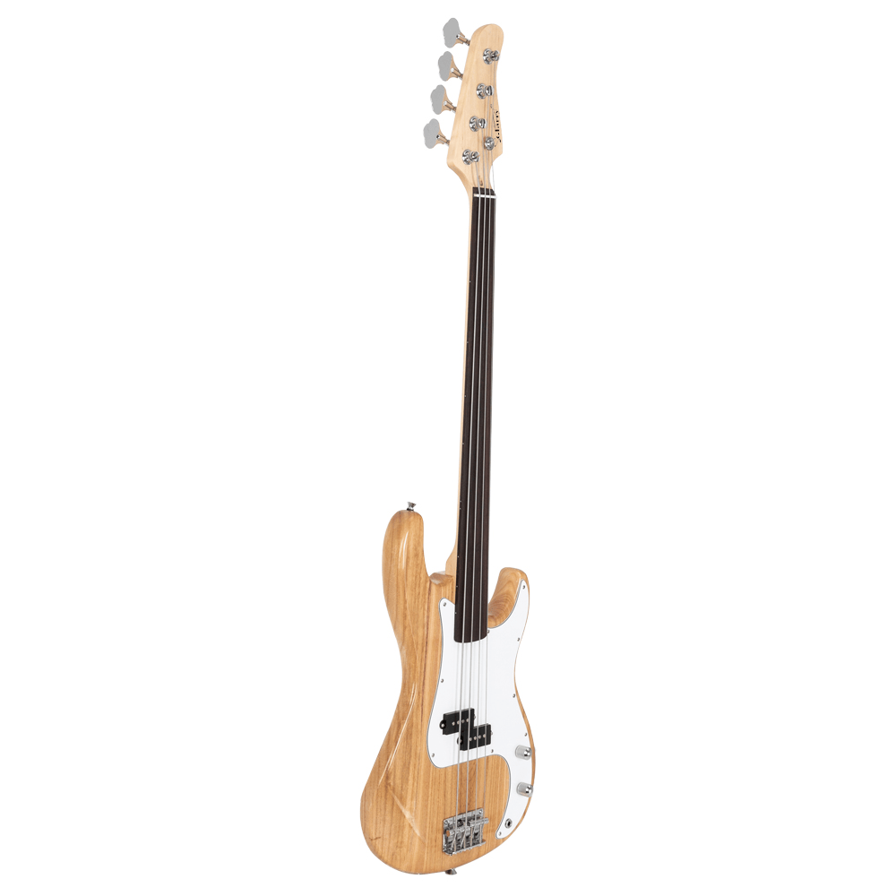 Tcbosik 4 String Electric Bass Guitar, Full Size Standard Right Handed Beginner Kit with Bag, Strap, Plectrum, Amp Wire and Spanner Tool, Burlywood