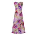 thumbnail image 4 of ICHUANYI Clearance Women's Summer Fashion Printed V-Neck Sleeveless Pullover Pocket Dress(Purple, S) ICHUANYI WER2023080911387, 4 of 5
