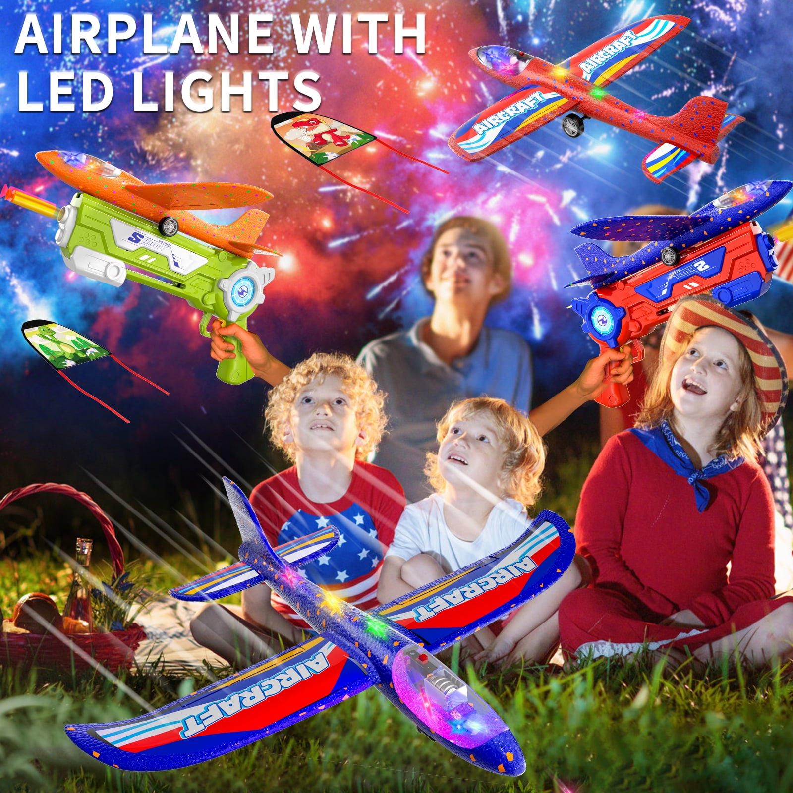 8 Pcs Airplane Toy,12.6" Toy Airplane ,Flying Toys for Age 3-12 Years Old(13.59"x3"x8") (13.59"x3"x8") Green+Red