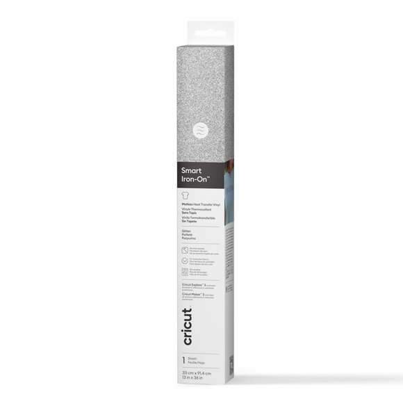 Cricut® Smart Iron On™ Glitter Matless Heat Transfer Vinyl (3 ft), Silver