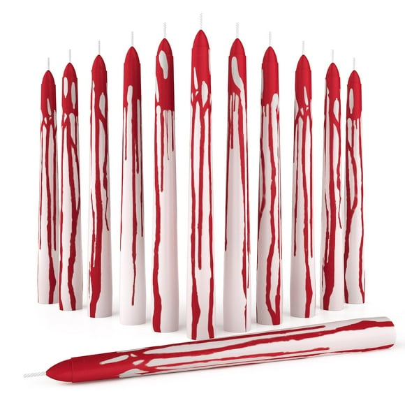 Juego de 12 velas CANDYAX, 20 cm, con forma de sangre, sin goteo