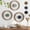 white wheel, variant on Round Farmhouse Wall Decor with 6 Piece Interchangeable Flowers 12'' Medallion Wood & Metal Rustic Wall Art for Living Room Bedroom Kitchen Bathroom Dining Room Home Decorations