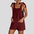 thumbnail image 2 of Cinvoph Salopette pour Femmes Rayée Col Carré Ajustable Sans Manches Jambes Larges Combinaison Décontractée Ample avec Poches, 2 of 9