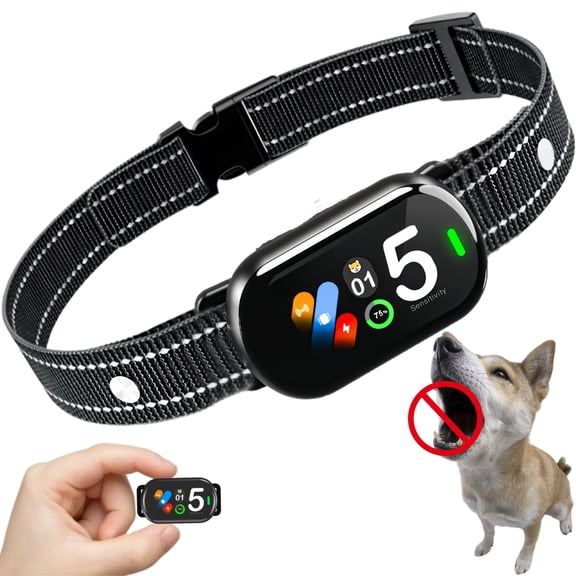 Smart Dog Bark Collar, AI-Powered Bark Detection Collar with 5 Modes & 5 Adjustable Sensitivity & Bark Counter, Waterproof Automatic Shock Collar for Small Medium Large Dogs 8-120lbs