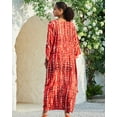 thumbnail image 3 of EDOLYNSA Women's Plus Size Smock Striped Printed Kimono Cardigan Casual Vacation Wear with Self Tie Loungewear, 3 of 9