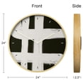 thumbnail image 7 of 24 Inches Round Wooden Wall Clock Silent Battery Operated, Home Decorative Large Wall Clock, Black & White Polygon Line Zen Clock Wall Art Decor for Living Room Kitchen Bedroom Classroom, 7 of 7