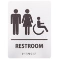 thumbnail image 1 of Braille Washroom Sign Business Toilet Sign Handicap Bathroom Sign Restroom Sign, 1 of 2