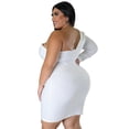 thumbnail image 4 of AURA Women Sexy Off Shoulder Bodycon Dress Long Sleeve Ruched Mini Dress Elegant Party Dress, 4 of 6
