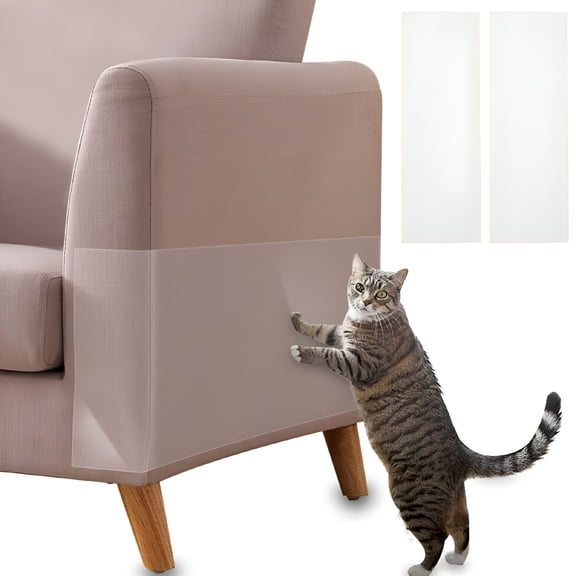 LAMIRO Anti Cat Scratch Furniture Protectors from Cats, Cat Scratch Deterrent Tape, Corner Couch Protector for Cats, Double Sided Sofa Anti Scratching Sticky Tape, 2pcs