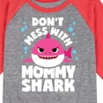 thumbnail image 3 of Baby Shark - Don't Mess With Mama Shark - Toddler And Youth Raglan Graphic T-Shirt, 3 of 7