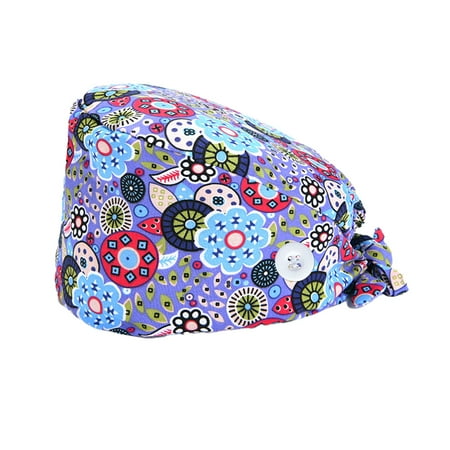 

Pack of 4 Working Caps Nurse Long-time Service Pure Color Dull Polish Button Multifunctional Unisex Work Uniform Operating Hats 33buckle