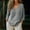 Gray, variant on Ussuma Linen Solid Color Long Sleeve Pullover Blouse for Women Loose Casual Light-Colored Top Outdoor Picnic Daliy Wear Work S Blue