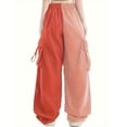 thumbnail image 5 of Sevevn Women's Lightweight Patchwork Cargo Joggers Color Block Streetwear Pants Drawstring Waist with Cargo Pockets Loose Fit Everyday Casual Outfits, 5 of 7