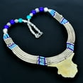 thumbnail image 5 of Lapis Lazuli Turquoise 925 Sterling Silver Nepali Tibetan Necklace 18" VJ 6852, 5 of 5
