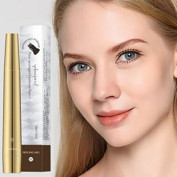 SDJMa Dual-Ended Waterproof EyeBrow Pencils for Women with 4-Fork-Tip, Water Eyebrow Pencil Sweat Resistants Long-lasting (Brown)
