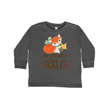 

Inktastic October Favorite Color is Fall Gift Toddler Toddler Girl Long Sleeve T-Shirt