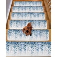 thumbnail image 2 of Stair Treads for Wooden Steps, Blue Eucalyptus Leaves Peel and Stick Stair Treads with Reusable Adhesive, Summer Botanical Weeping Non Slip Indoor Stairs Runner Rugs Mats for Elders Dogs 8"x30" 10PCS, 2 of 7