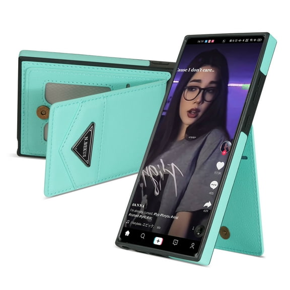 Allytech for Samsung Galaxy A51 4G Wallet Case, Upgraded Retro PU Leather TPU Stand Shockproof Anti-Scratch Slim Fit Shell for Girls Women Men Wallet Case Cover for Samsung Galaxy A51 4G - Mint