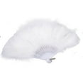 thumbnail image 3 of kkbbma under $5 Feather Hand Fan, Wedding Showgirl Dance Hand Fan, Large Folding Feather Fan, Burlesque Costume Accessory, Party Decoration, Stage Performance Prop, Elegant Feather Fan, Handheld Fan, 3 of 3