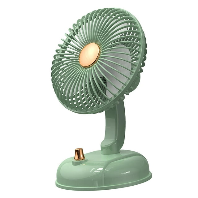 Ventilador de escritorio eléctrico USB Sunnimix bajo nivel de ruido rotación izquierda y derecha Cabezal variable verde