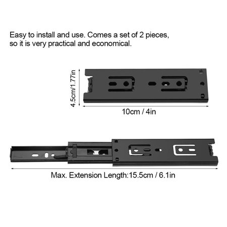 Ejoyous 2pcs Mini Short Drawer Slides Furniture Guide Rail Full
