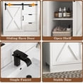 thumbnail image 5 of Blotout 36" Bathroom Vanity with Sink & Faucet & Mirror, Farmhouse Bathroom Vanity Cabinet Set with Sliding Barn Door & 3 Drawers, Freestanding Single Bath Storage Vanity Ceramic Sink, White, 5 of 8