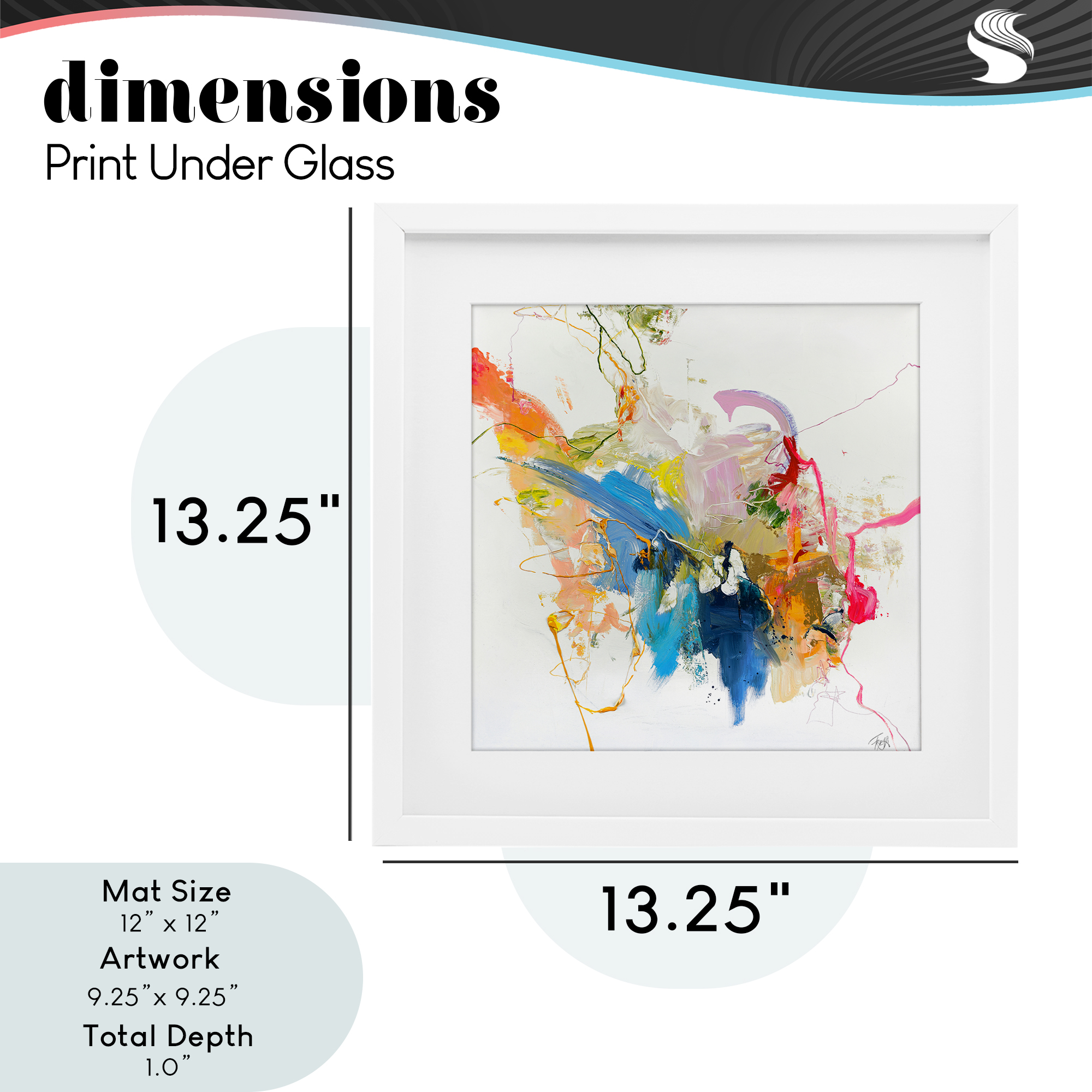 Confident Pink Abstraction White Framed Print Under Glass, design by Design Fabrikken