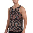 thumbnail image 2 of Haiem Retro Floral Men Workout Tank Top Gym Bodybuilding Sleeveless Muscle T Shirts Athletic Tank Breathable Workout Shirt-Large, 2 of 9