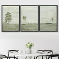 thumbnail image 3 of PixonSign Framed Wall Art Set Green Grunge Country Forest Tree Landscapes Abstract Nature Wilderness Modern Art Decor Minimal Relax/Calm for Living Room, Bedroom, Office - 24"x36"x3 Black, 3 of 5