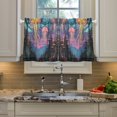 thumbnail image 2 of Yayeee Kitchen Curtains Tier Pair Light Filtering 27"x36" Rod Pocket Short Cafe Window Panel, Psychedelic Jellyfish, 2 of 7