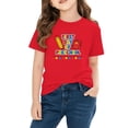thumbnail image 3 of Juslio Girls Letter Pattern T Shirts Comfortable Breathable Crew, Neck Casual Short Sleeved Tops Shirts Sizes 2-18, 3 of 9