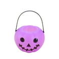 thumbnail image 2 of Xihbxyly Cubo de Calabaza de Halloween, Farol de Plástico Ecológico, Asa Apta para Niños, Ideal para Dulces y Golosinas, Recuerdo o Decoración de Fiesta, Color Morado, Elige Tu Estilo., 2 of 6