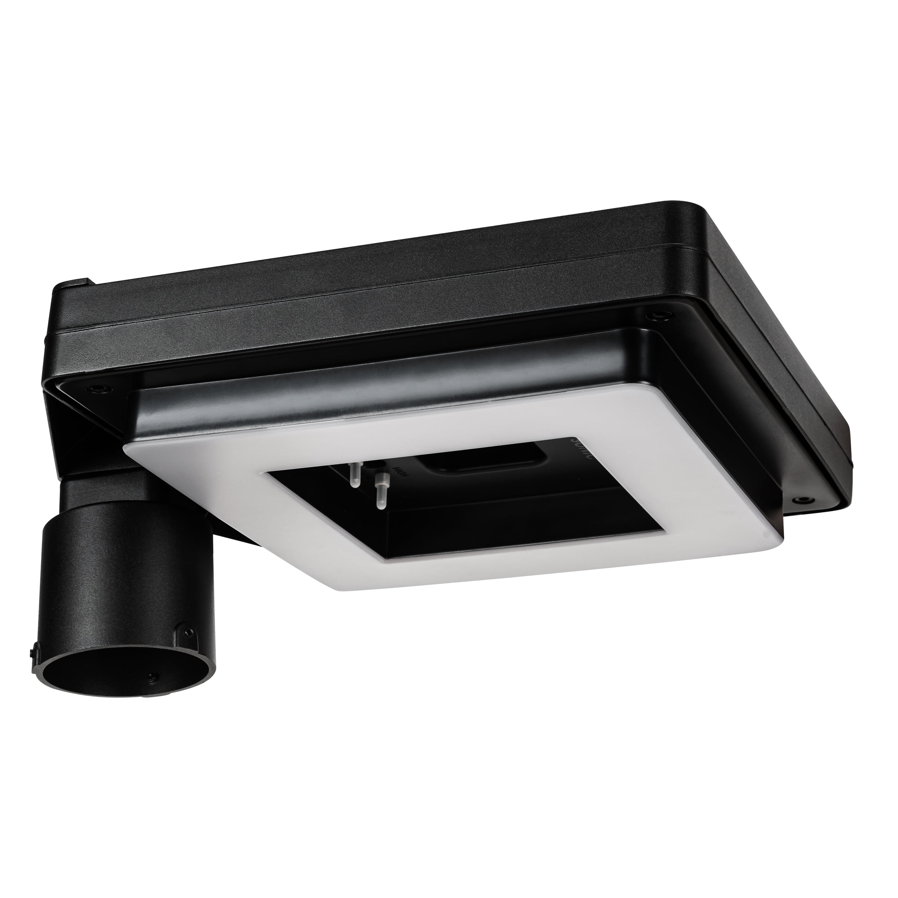 QualArc Lewiston Post System Only With Bayview Solar Lamp, Support Bracket And Fluted Base - White - Outdoor Post Lights