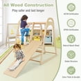 thumbnail image 4 of CIPACHO 6-in-1 Wooden Kids Jungle Gym Playset with Slide Climbing Net, Kids Indoor Outdoor Play Equipment, Natural, 4 of 7