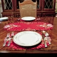 thumbnail image 5 of Elegant White Bell, Candle on Red Christmas Table Runner (14"x35"), 5 of 5