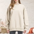 thumbnail image 2 of BODOAO Oversized Sweatshirt for Women,2025 Fall Casual Crewneck Pullover Sweatshirt Soft Comfy Long Sleeve Sweatshirt Loose Fit Cute Hoodies Y2K Tunic Tops Sweaters Comfy Fall Fashion Outfits Beige L, 2 of 9