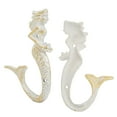 thumbnail image 6 of Sungmor Set of 2 Cast Iron Mermaid Wall Hooks, Vintage Rustic Wall Key Coat Hanger, Beach Nautical Theme Bathroom Decorative Towel Hooks, Antique White Mermaid Wall Decor, 6 of 7