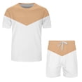 thumbnail image 2 of Akiihool Men's Matching Set Summer Beach 2 Piece Outfits Shirts and Shorts (Khaki,3XL), 2 of 5