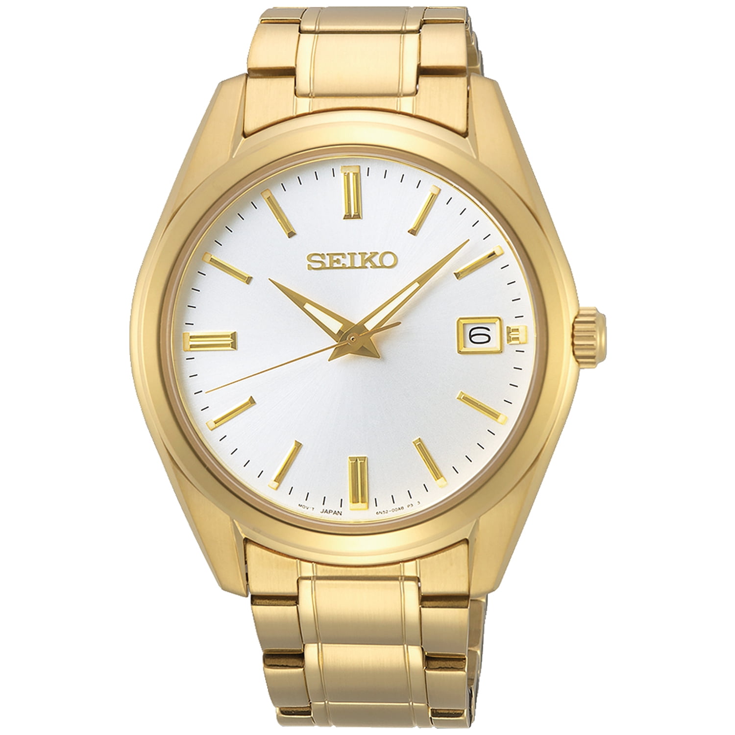 Seiko SWR054P1 Women's Essentials Yellow Gold Case Strap Watch